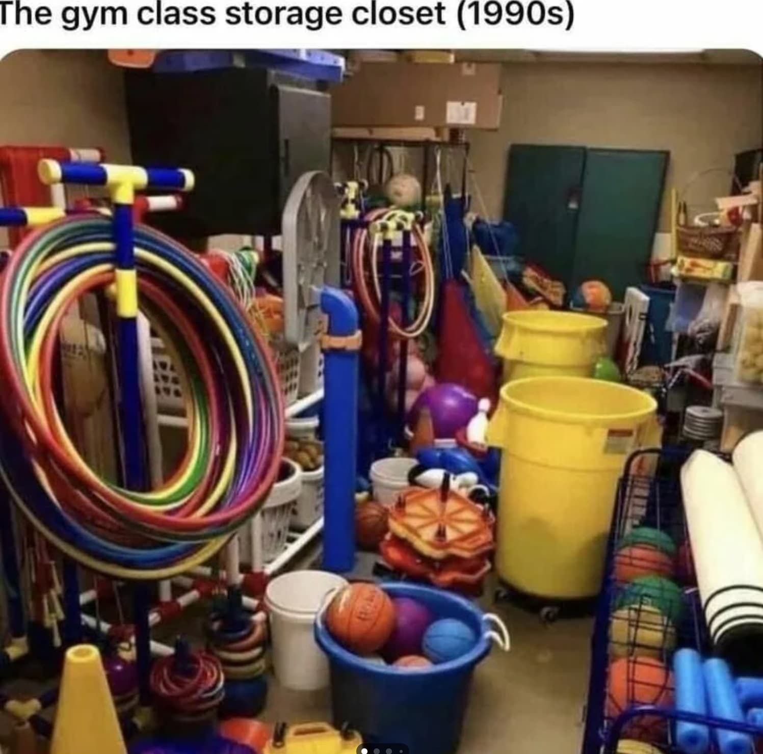 school nostalgia - The gym class storage closet 1990s